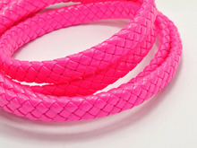 16.4 Feets Neon Hot-pink Flat Braided Bolo Synthetic Leather Cord 10X4mm 2024 - buy cheap