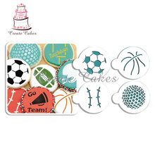 Grande Bola Esportes Lado Bolo Stencil Stencils Cookies Decoração Do Bolo Ferramenta Bakeware 2024 - compre barato