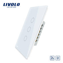Livolo US/AU standard Ivory Crystal Glass Panel Touch Screen,Dimmer Remote Home Wall Light Switch,VL-C503DR-11/12,without remote 2024 - buy cheap