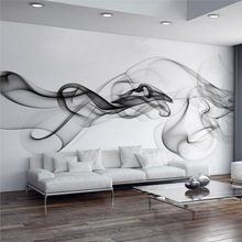 Custom Photo Wallpaper Modern 3D Wall Mural Wallpaper Black White Smoke Fog Art Design Bedroom Office Living Room Wall Paper 2024 - buy cheap