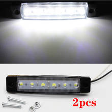 2pcs 12V Car External Lights White 6 SMD LED Auto Car Truck Lorry Side Marker Indicator Trailer Light Tail Rear Side Lamps 2024 - купить недорого