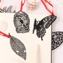 Popular Metal Bookmark Hollow Out Black Butterfly Feather Book Marks School Supplies Escolar Papelaria For Kids Stationery Gift 2024 - buy cheap