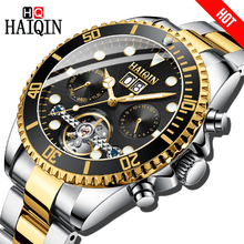 HAIQIN Mechanical Men Watch Business luxury Gift Watch Gold Tourbillon Full steel Waterproof Male Wrist watch Relogio Masculino 2024 - buy cheap