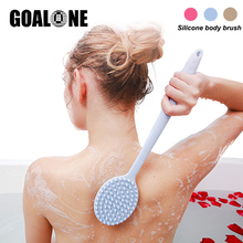 GOALONE Silicone Massage Brush Bath Shower Back Scrubber Soft Exfoliating Brush with Long Handle Body Brush Bathroom Accessories 2024 - buy cheap