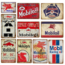 Mobil Racing Oil Metal Signs Mobiloil Mobilgas Vintage Poster For Pub Bar Car Garage Gas Station Decor Wall Painting Plaque 2024 - compre barato