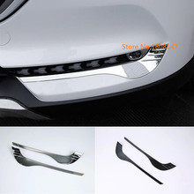 Car body ABS Chrome cover trim front head fog light hoods lamp frame stick part 2pcs For Mazda CX8 CX-8 2017 2018 2019 2020 2024 - buy cheap