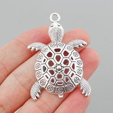 10PCS Large Vintage Metal Animal Hollow Turtle Tortoise Charms Pendants for DIY Findings Jewelry Making 55x37mm 2024 - buy cheap
