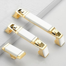 128mm modern simple fashion bright gold kitchen cabinet cupboard wardrobe door handle white ceramic drawer dresser knob pull 96m 2024 - buy cheap