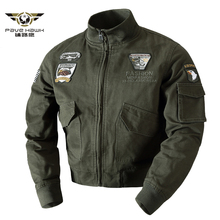 Jaqueta militar de força aérea, casaco de algodão masculino para primavera e outono, estilo piloto, estilo militar 2024 - compre barato