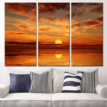 Wall Art Canvas Printed Pictures Landscape 3 Panel Sunrise Seascape Modern Home Decor For Living Room Painting Poster Artwork 2024 - buy cheap