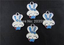 AE193 100Pcs Mixed Enamel Rabbit Charms Pendants Pet Charm for Necklace Key ring Charm 2024 - buy cheap