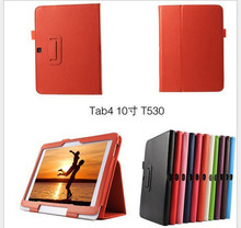 Capa inteligente de couro pu com apoio, para samsung galaxy tab 4 10.1 polegadas t530 t531 tablet com suporte dobrável, design de livro + caneta 2024 - compre barato