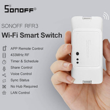 Новый смарт-переключатель SONOFF 433 RF R3 для включения/выключения Wi-Fi, поддержка приложения/433 RF/LAN/голосового дистанционного управления DIY режим работает с Alexa Google Home 2024 - купить недорого