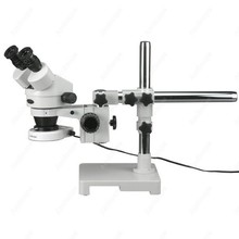 Microscopio con Zoom estéreo, suministros de AmScope, 3.5X-45X, soporte de brazo con 80 luces LED 2024 - compra barato