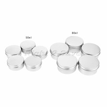 5pcs/lot Aluminum Jars 50ml/80ml Cosmetic Pots Empty Metal Containers Tins Makeup Cream Bottle Refillable Portable Travel Sets 2024 - buy cheap