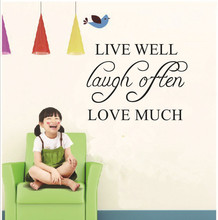 LIVE WELL LOVE MUCH Characters Letter Window Room Home Decor Black Vinyl Wall Sticker 2024 - buy cheap