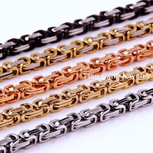 Colar bizantina de aço inoxidável 316l, corrente multi-colorida de 4/5/8mm para homens e mulheres, colar ou pulseira de 7-40 polegadas 2024 - compre barato