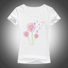 high quality cotton t shirt women dandelion flying printed summer fashion short sleeve tops tees camiseta F33 2024 - buy cheap