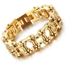 Granny Chic 18/20mm Wide Fashion IP Gold Color Stainless Steel Bike Motorcycle Link Chain Bracelet Charm Bracelet Men Jewelry 2024 - buy cheap