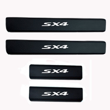 4pcs Door Stickers Carbon Fiber Car Scuff Plate sticker Vinyl Decal sticker for Suzuki Sx4 2024 - buy cheap