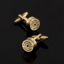 High quality French shirt gold bullet shell Cufflinks male senior military clothing accessories 3 double Cufflinks packaged for 2024 - buy cheap