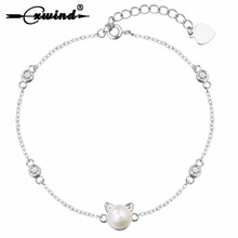 Cxwind-Pulseras con abalorios de gato y perlas de imitación para mujer, brazalete sencillo informal de cristal, joyería femenina 2024 - compra barato