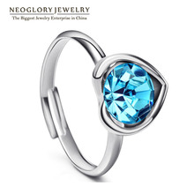 Neoglory Auden Стразы, кольца на палец в форме сердца для женщин, модное ювелирное изделие, шарм, 2020, новый бренд He1 He-r He-b B1 2024 - купить недорого
