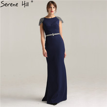 Vestido de noche elegante de sirena sin mangas, azul marino, ceñido con lentejuelas, Serene Hill, LA6254, 2021 2024 - compra barato