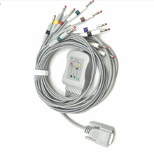 Cable ECG EKG con cables de plomo, 10 cables médicos ECG 4,0, extremo de plátano AHA,TPU IEC, Compatible con Nihon Kohden ECG-1250,ECG-1350 2024 - compra barato