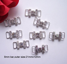 (J0107) 8mm inner bar rhinestone buckle 2024 - buy cheap