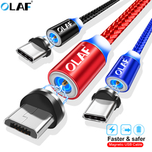 OLAF LED Magnetic Cable Micro USB Type C Fast Charging Magnet Charger USB Cable For iPhone X Xs Max Samsung Mobile Phone Cables 2024 - buy cheap