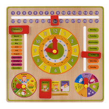 Детская деревянная игрушка, развивающие многофункциональные деревянные счеты с клапаном, часы для детей, обучающая игрушка, подарок 2024 - купить недорого