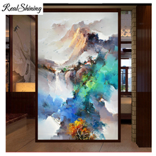 5d faça você mesmo pintura diamante abstrato paisagem chinesa ponto cruz bordado de diamante completo quadrado broca redonda decoração de parede s4197 2024 - compre barato