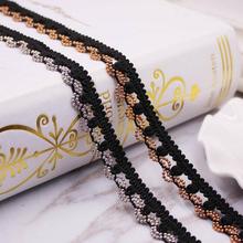 10Yards Delicate Gold Silver Wedding Dress Skirts Headdress Lace Accessories Golden Chain Beaded Lace Trim Ribbon Jewelry Decor 2024 - buy cheap