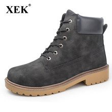 XEK-Botas de cuero de ante sintética para hombre, zapatos de primavera, otoño e invierno, botines para nieve, trabajo de talla grande ZLL02 ST01 2024 - compra barato