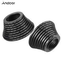 Andoer 18pcs 37-49-52-55-58-62-67-72-77-82mm Step Up / Step Down Camera Lens Filter Metal Adapter Ring Kit 2024 - buy cheap
