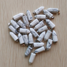 Wholesale 50pcs/lot fashion good quality natural white turquoises pillar charms pendants fit necklace making free shipping 2024 - buy cheap