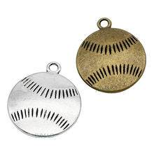5pcs/lot--Antique Silver / Bronze Baseball Softball Charms Pendants 2 Sided 22x19mm 2024 - buy cheap