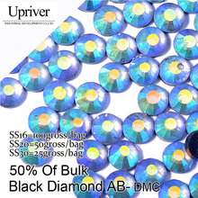 Bulk Packing  Shiny Stones Flatback Best Quality SS16 SS20 SS30 Black diamond AB Hotfix Rhinestones 2024 - buy cheap