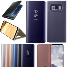 Зеркальный умный флип-чехол для Samsung Galaxy A6 A7 A8 A9 2018 J4 J6 S8 S9 Plus J8 J2 Core A5 J3 J5 J7 Neo 2017 S7 Edge 2024 - купить недорого