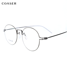 Brand Design Eyewear Titanium Glasses Frame Ultralight Women Round Prescription Eyeglasses Myopia Spectacles Men Optical Frame 2024 - buy cheap