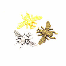 Pingente vintage abelha 2 20 peças, lote com pulseira de colar diy, acessórios de joias para fazer joias 2024 - compre barato