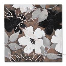 Hand Painted White Flower Oil Painting On Canvas Abstract Modern Canvas Wall Art Living Room Decor Picture No Framed  50x50cm 2024 - buy cheap