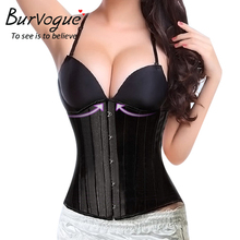 Burvogue Women Corset Sexy Waist Cincher Satin Corsets Underbust Steel Boned Corsets and Bustiers Plus Size Workout Shaper Belt 2024 - buy cheap