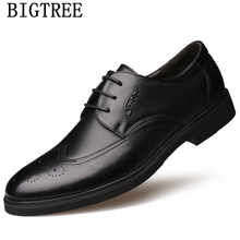 Mens Wingtip Shoes Brand Mens Formal Shoes Genuine Leather Brown Dress Oxford Shoes For Men Italian Dames Schoenen Buty Damskie 2024 - buy cheap