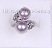 Free shipping >>>>>>stunning big 10mm round lavender south sea shell pearl ring m610 2024 - buy cheap