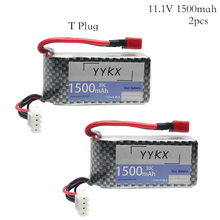2pcs/lot 11.1v 1500mAh 30C High Power LiPo Battery T/XT60/Plug 11.1 v Rechargeable Lipo Battery For RC Car Airplane Helicopter 2024 - buy cheap
