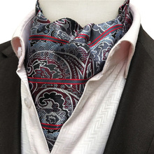 Дизайнерский мужской шейный платок в британском стиле роскошный формальный платок Аскот Классический Пейсли в полоску 2024 - купить недорого