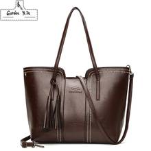 Large Pocket Casual Tassel Tote Bag 2019 Brand Women's Capacity Shoulder Handbags Ladies PU Leather Hand Bags For Women 2024 - buy cheap