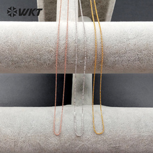 WT-N1040 Wholesale Clasp breads Chain Necklace 18'' long brass simple chain in best plated Necklace Gift All-match Jewelry girl 2024 - купить недорого